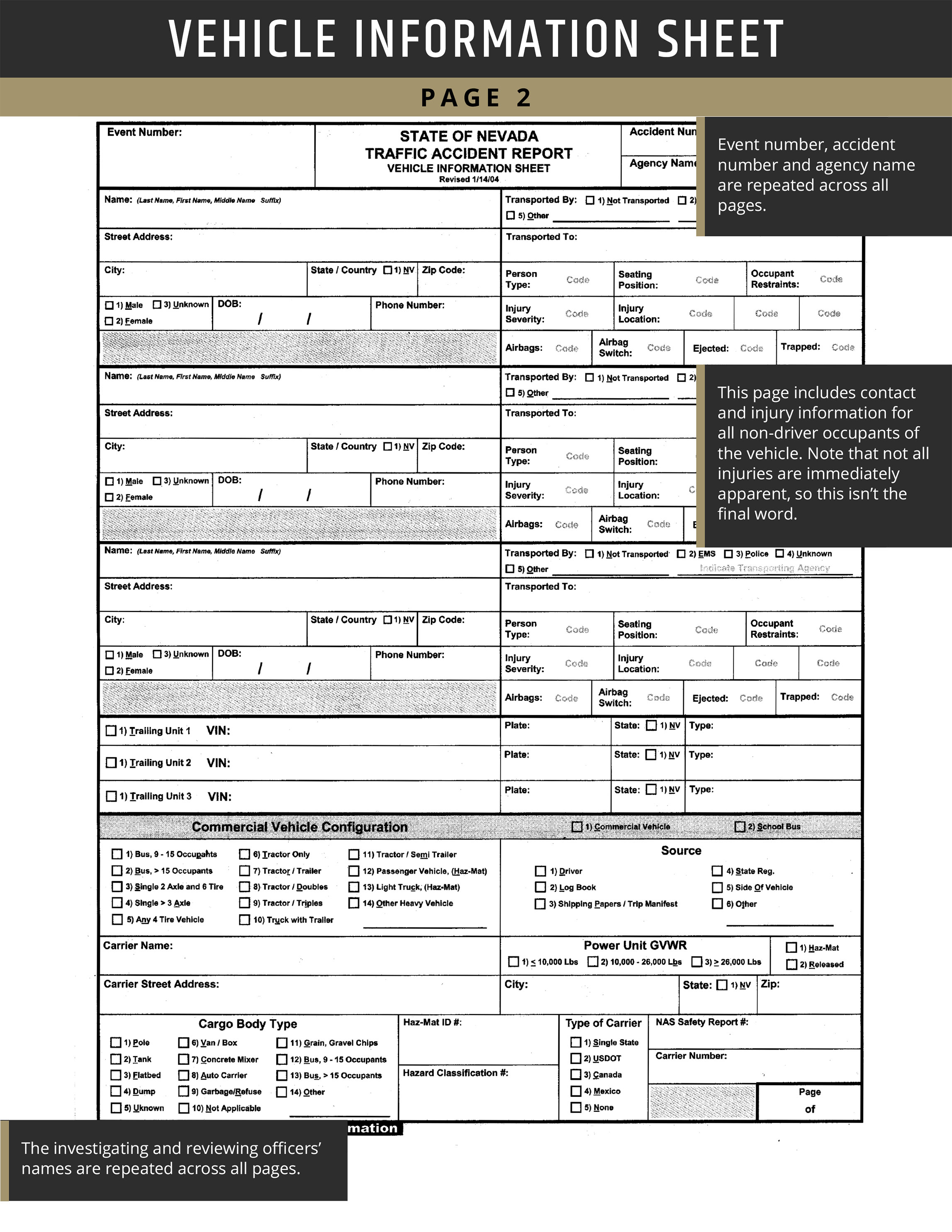 Nevada Accident Report page 2